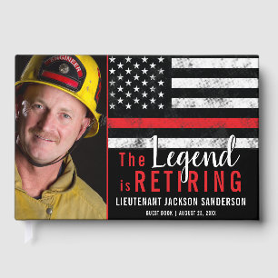 Fireman Retirement Thin Red Line Firefighter Photo Guest Book