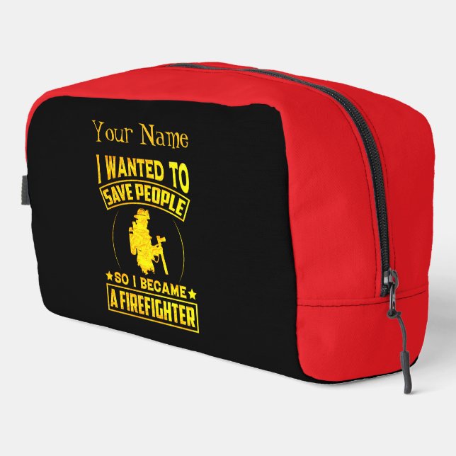 Fireman’s Dedication in Gold Text Dopp Kit (Right Corner)