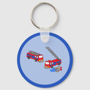 Fireman’s Red Fire Trucks Key Ring
