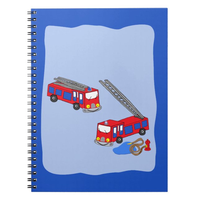 Fireman’s Red Fire Trucks Notebook (Front)