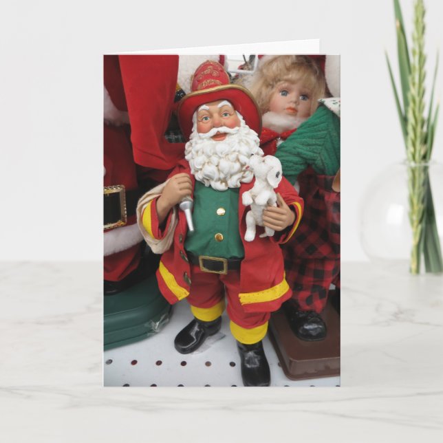 Fireman Santa Holiday Card (Front)