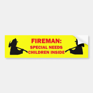 Fireman Save My Special Needs Fire Safety Bumper Sticker