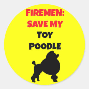 Fireman Save My Toy Poodle Classic Round Sticker