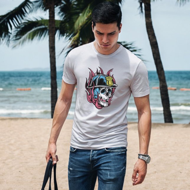 Fireman Skull Illustration  T-Shirt (Creator Uploaded)