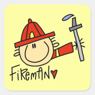 Fireman Square Sticker