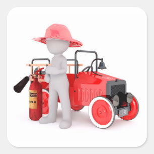 Fireman Square Sticker
