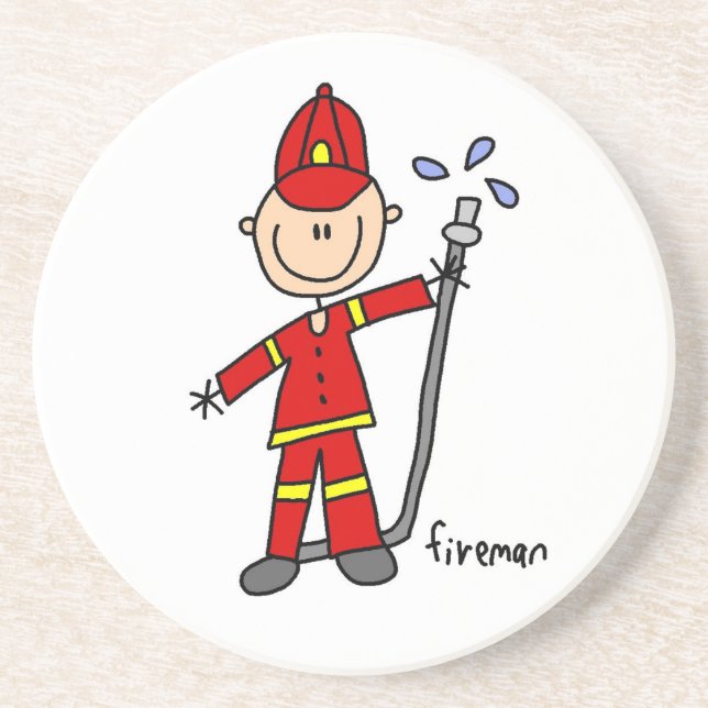 Fireman Stick Figure Coaster (Front)