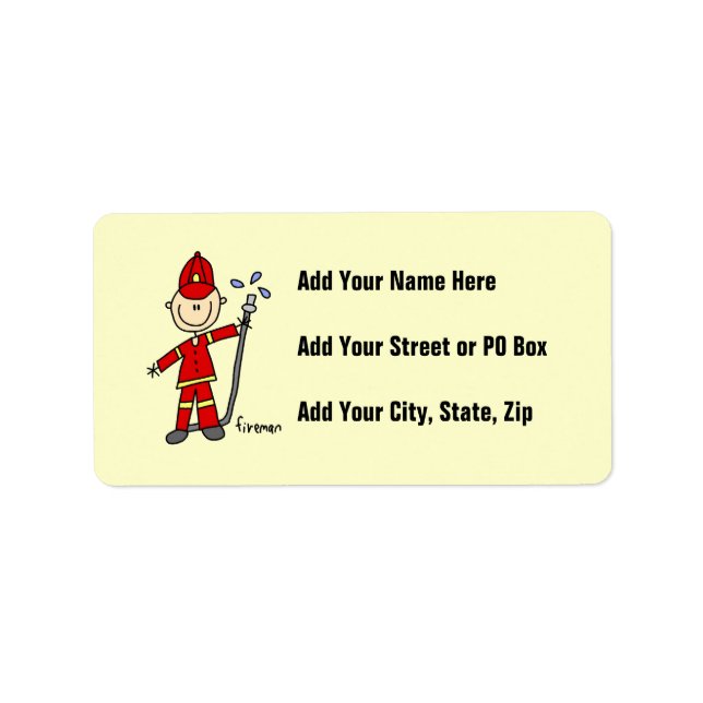 Fireman Stick Figure Label (Front)