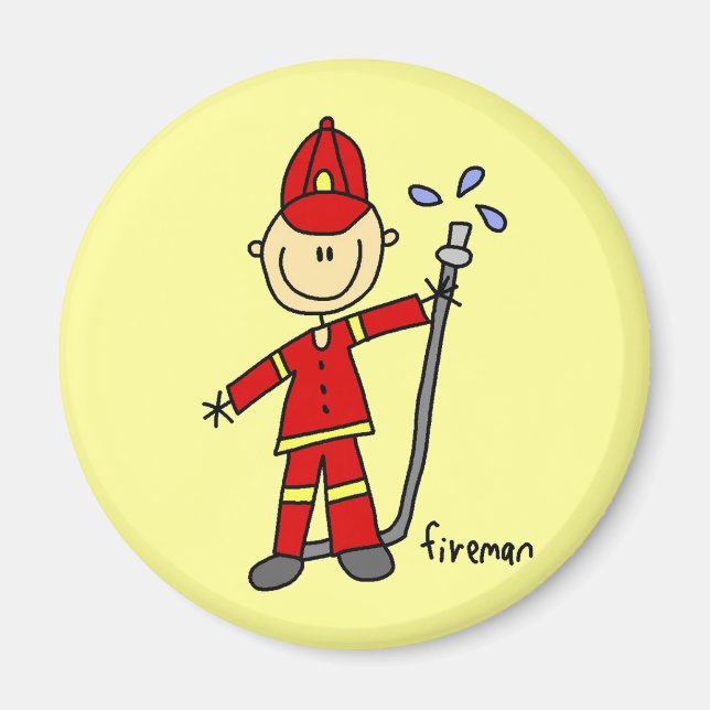 Fireman Stick Figure Magnet (Front)