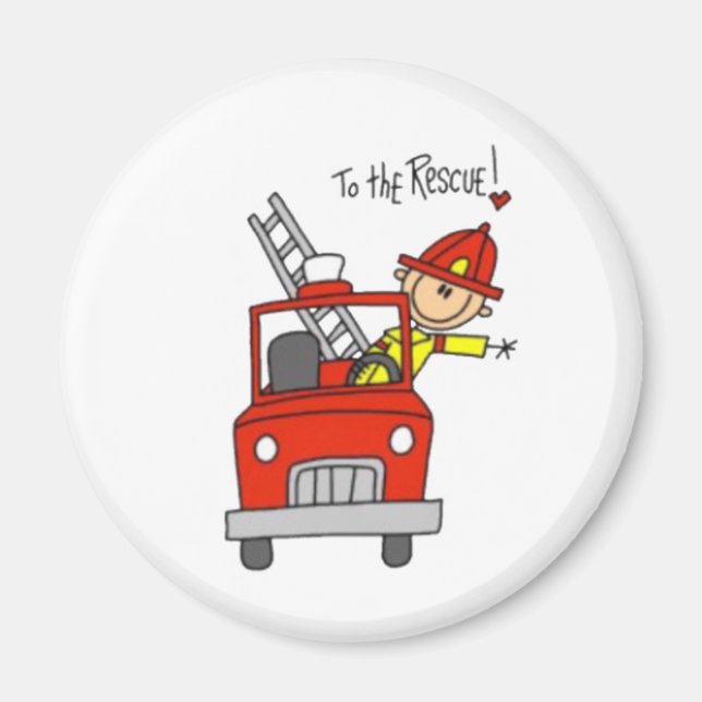Fireman Stick Figure Magnet (Front)