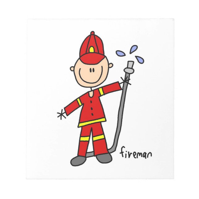 Fireman Stick Figure Notepad (Front)