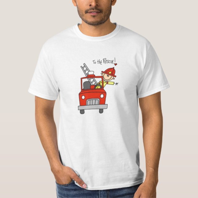 Fireman Stick Figure T-Shirt (Front)