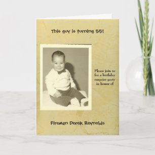 Fireman Surprise Birthday Party Invitation