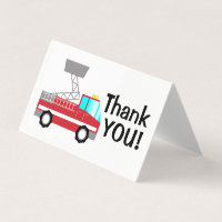 Fireman thank you card | fire truck notecard