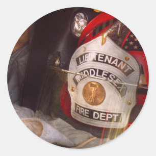 Fireman - The Lieutenants cap Classic Round Sticker