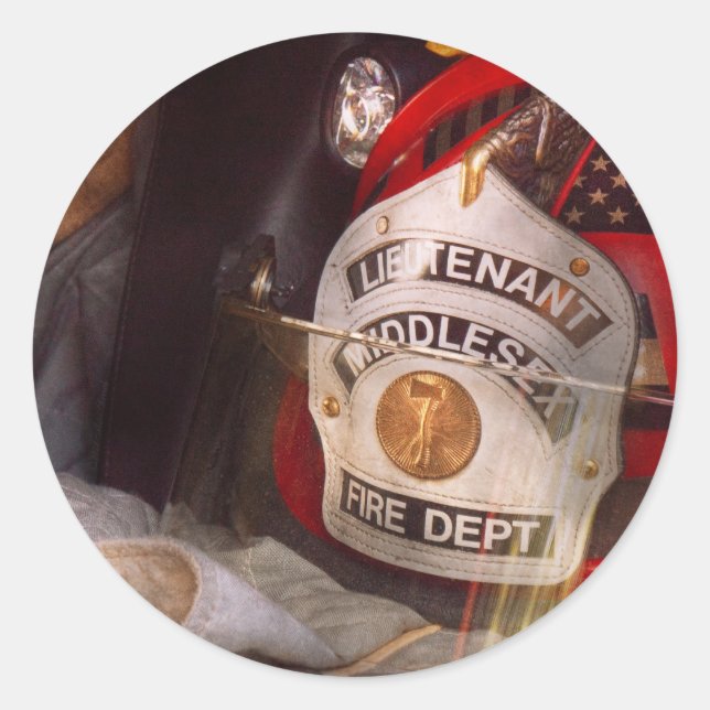 Fireman - The Lieutenants cap Classic Round Sticker (Front)