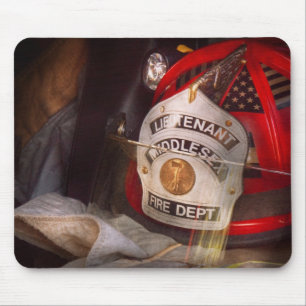 Fireman - The Lieutenants cap Mouse Mat