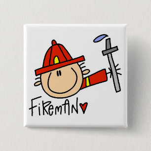 Fireman Tshirts and Gifts 15 Cm Square Badge