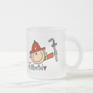 Fireman Tshirts and Gifts Frosted Glass Coffee Mug