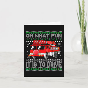 Fireman Ugly Christmas - Fire Truck Card