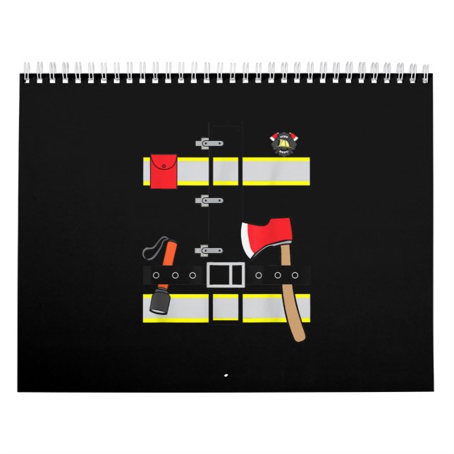 Fireman Uniform Firefighter Costume Halloween DIY Calendar (Cover)
