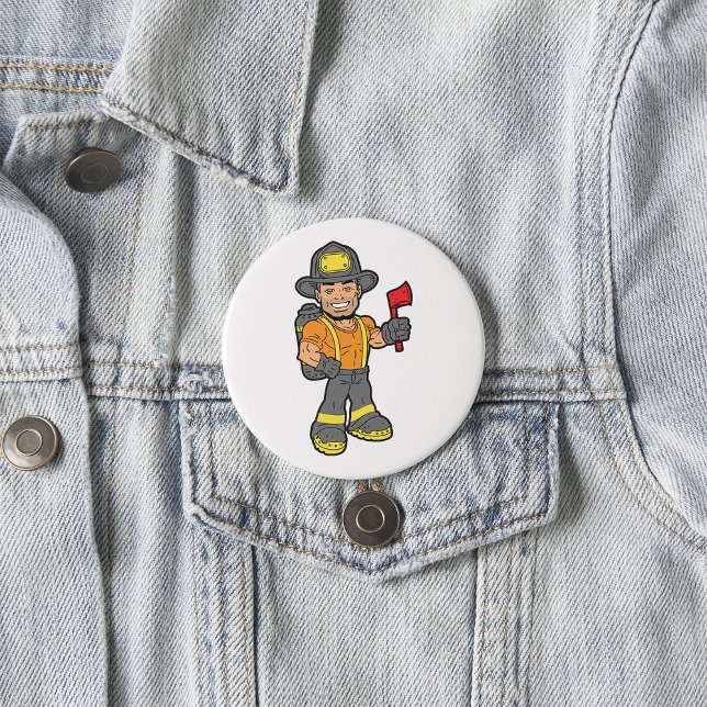 Fireman With An Axe 7.5 Cm Round Badge (Creator Uploaded)
