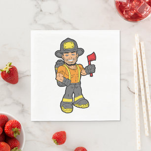 Fireman With An Axe Napkin