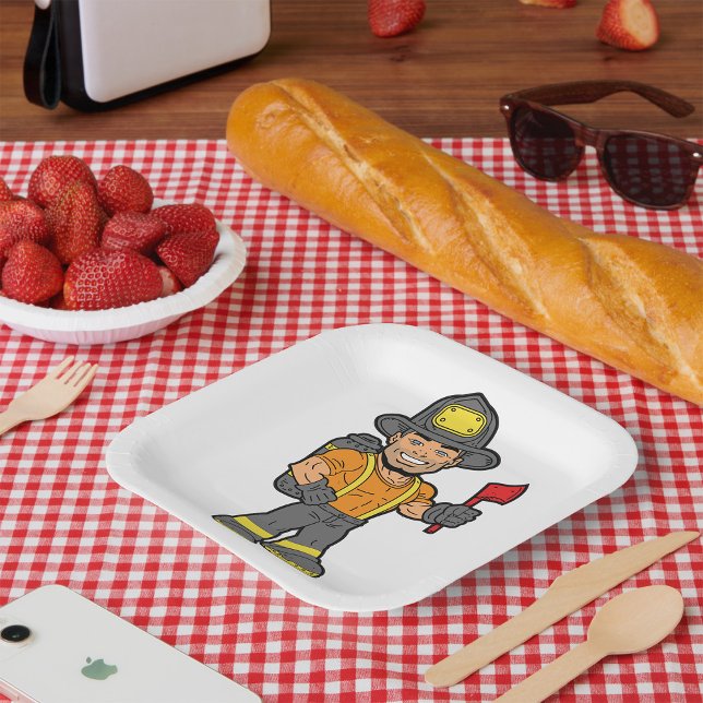 Fireman With An Axe Paper Plate (Creator Uploaded)