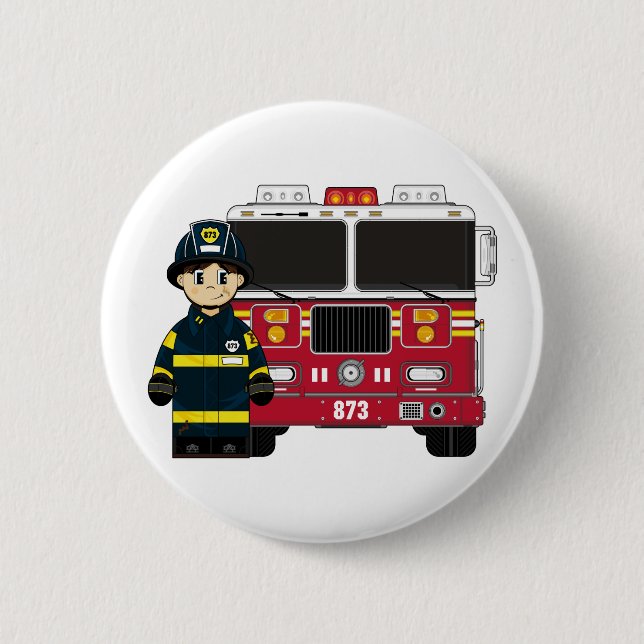 Fireman with Fire Engine Badge (Front)