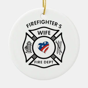 Fireman Wives USA Ceramic Tree Decoration