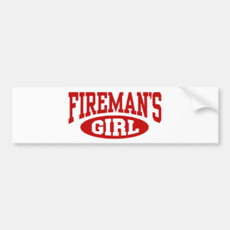 Fireman's Girl Bumper Sticker