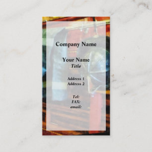 Fireman's Helmet and Jacket Business Card