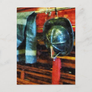 Fireman's Helmet and Jacket Postcard