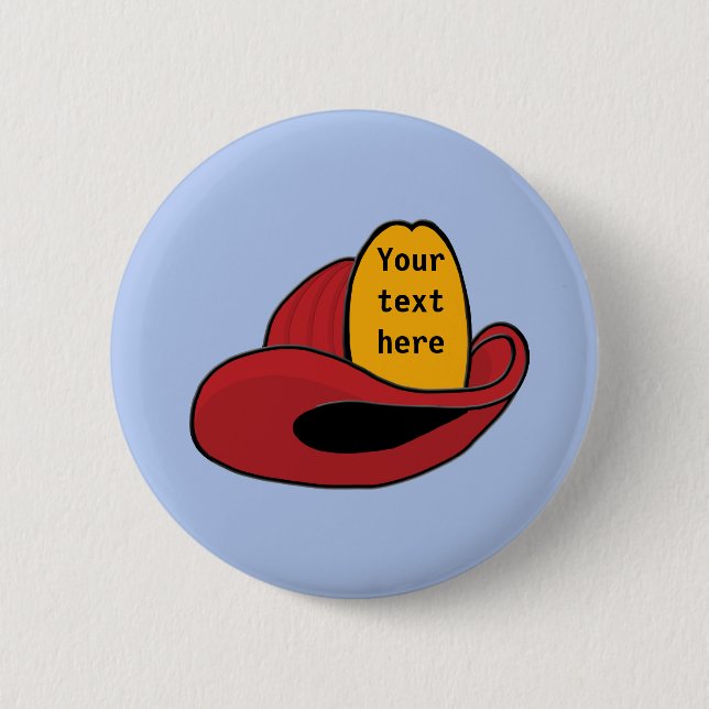 Fireman's Helmet Whimsical Cartoon Art 6 Cm Round Badge (Front)
