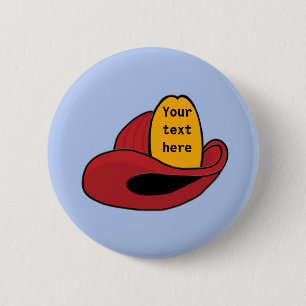 Fireman's Helmet Whimsical Cartoon Art 6 Cm Round Badge