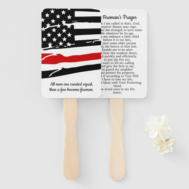 Fireman's Prayer Card Firefighter Graduation Gift Hand Fan (Front and Back)