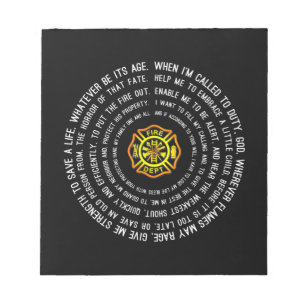 Firemans Prayer, Firefighter Motivational Notepad