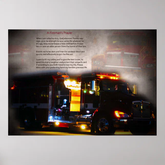 Fireman's Prayer Poster | Zazzle