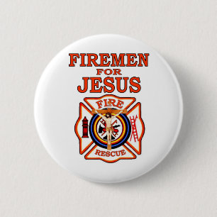 FIREMEN FOR JESUS 6 CM ROUND BADGE