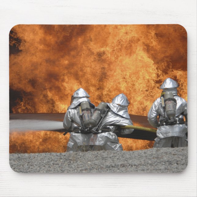 Firemen neutralise a fire mouse mat (Front)