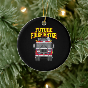 Firemen Out From Dad- Son Nephew Boys Future Fire Ceramic Tree Decoration