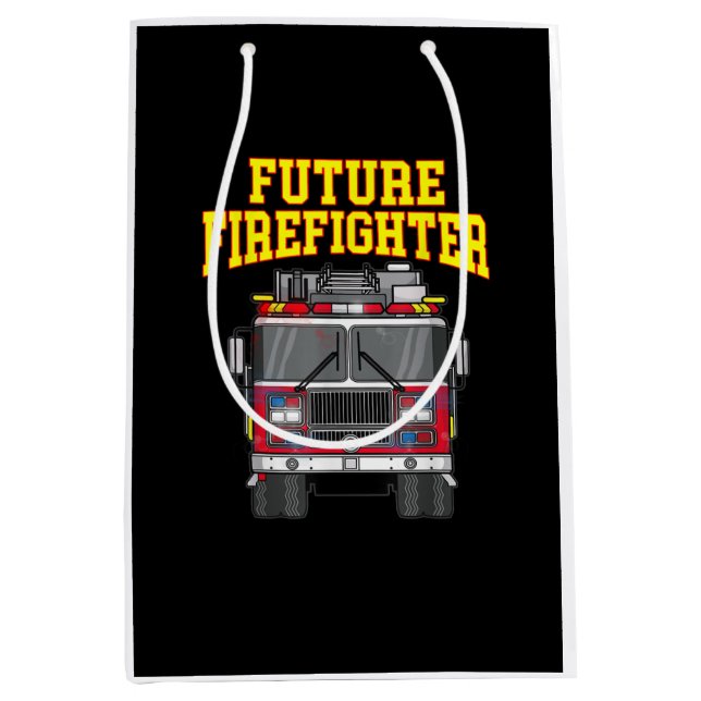 Firemen Out From Dad- Son Nephew Boys Future Fire Medium Gift Bag (Front)