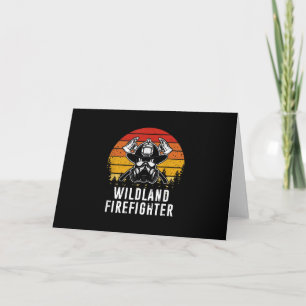 Firemen Reto Sunset Firefighter Holiday Card