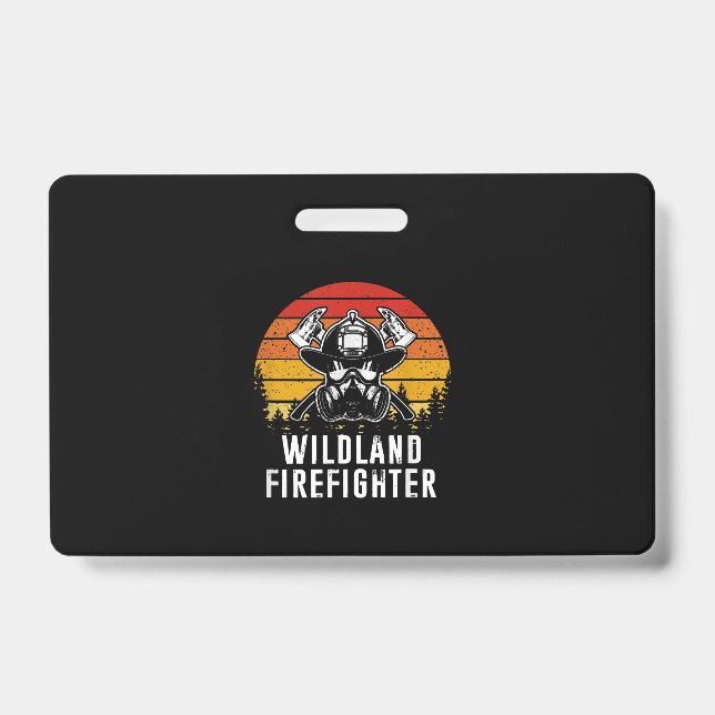 Firemen Reto Sunset Firefighter ID Badge (Front)