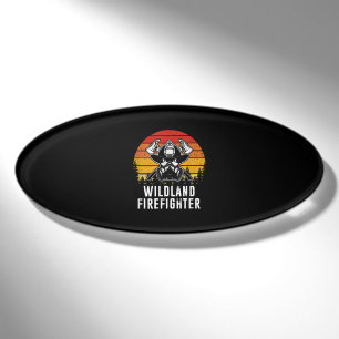 Firemen Reto Sunset Firefighter Name Tag