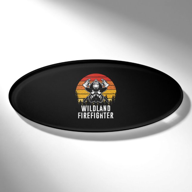 Firemen Reto Sunset Firefighter Name Tag (Front)