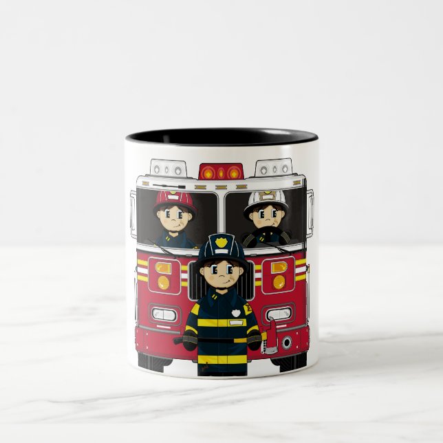 Firemen with Fire Engine Mug (Center)