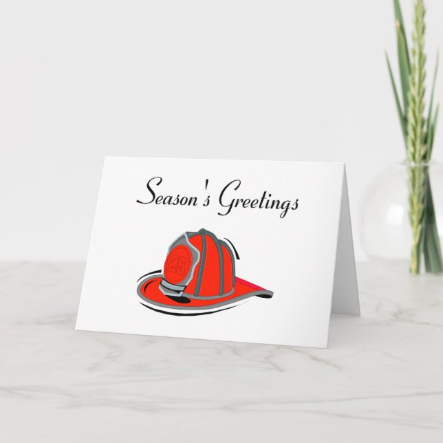 Firemens Seasons Greetings Holiday Card (Front)
