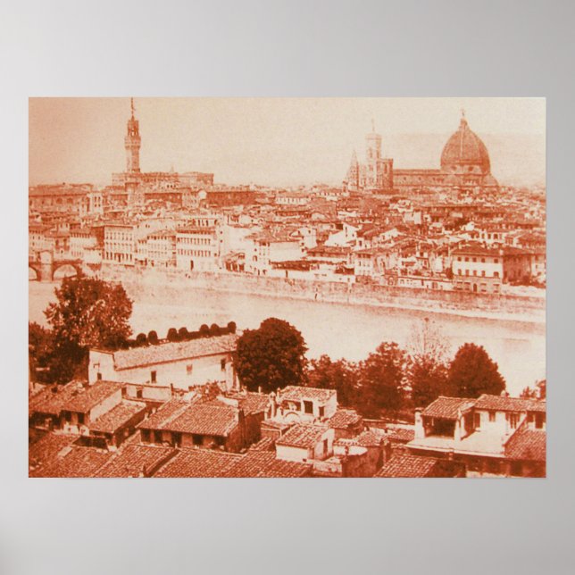 FIRENZE - ANTIQUE FLORENCE PANORAMIC VIEW 1859 POSTER (Front)