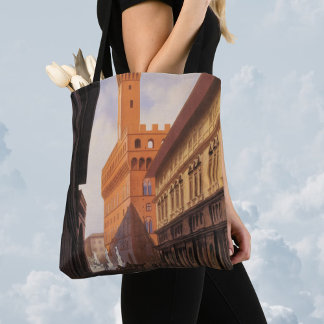 Firenze, Florence, Palazzo Vecchio, Vintage Italy Tote Bag
